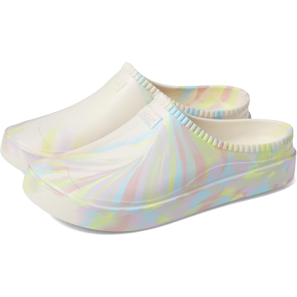 Hunter White Marble In/Out Bloom Clogs Women's Slip-On Algae Foam Size 6 New